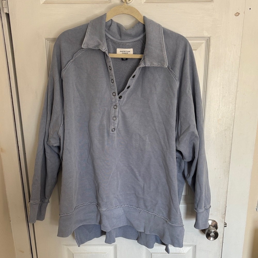 American Eagle Outfitters Light Blue Henley